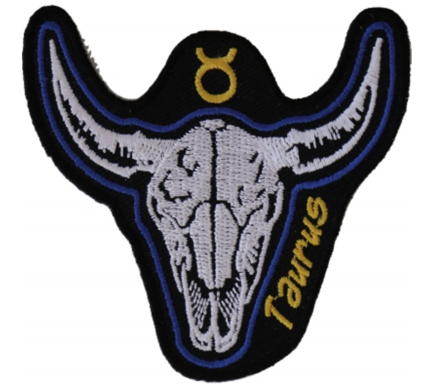 Taurus Skull Zodiac Sign Patch